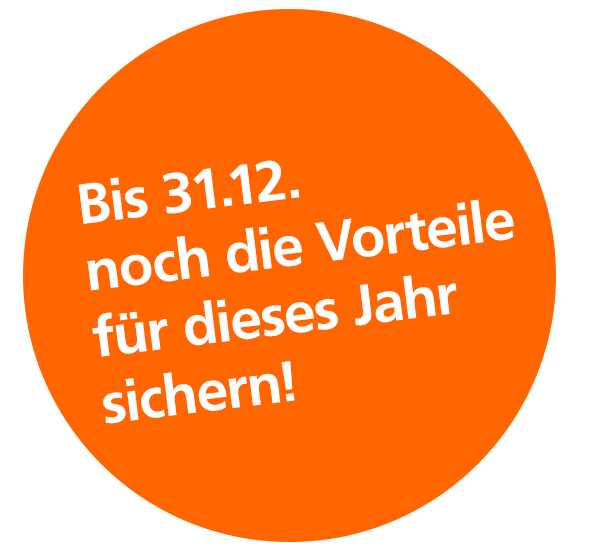 Staatliche Förderung: Bis 31.12. noch die Vorteile für dieses Jahr sichern.